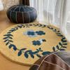 Retro Round Carpet Thickened Bedroom Bedside Carpet Computer Chair Dirt Resistant Cartoon Washable