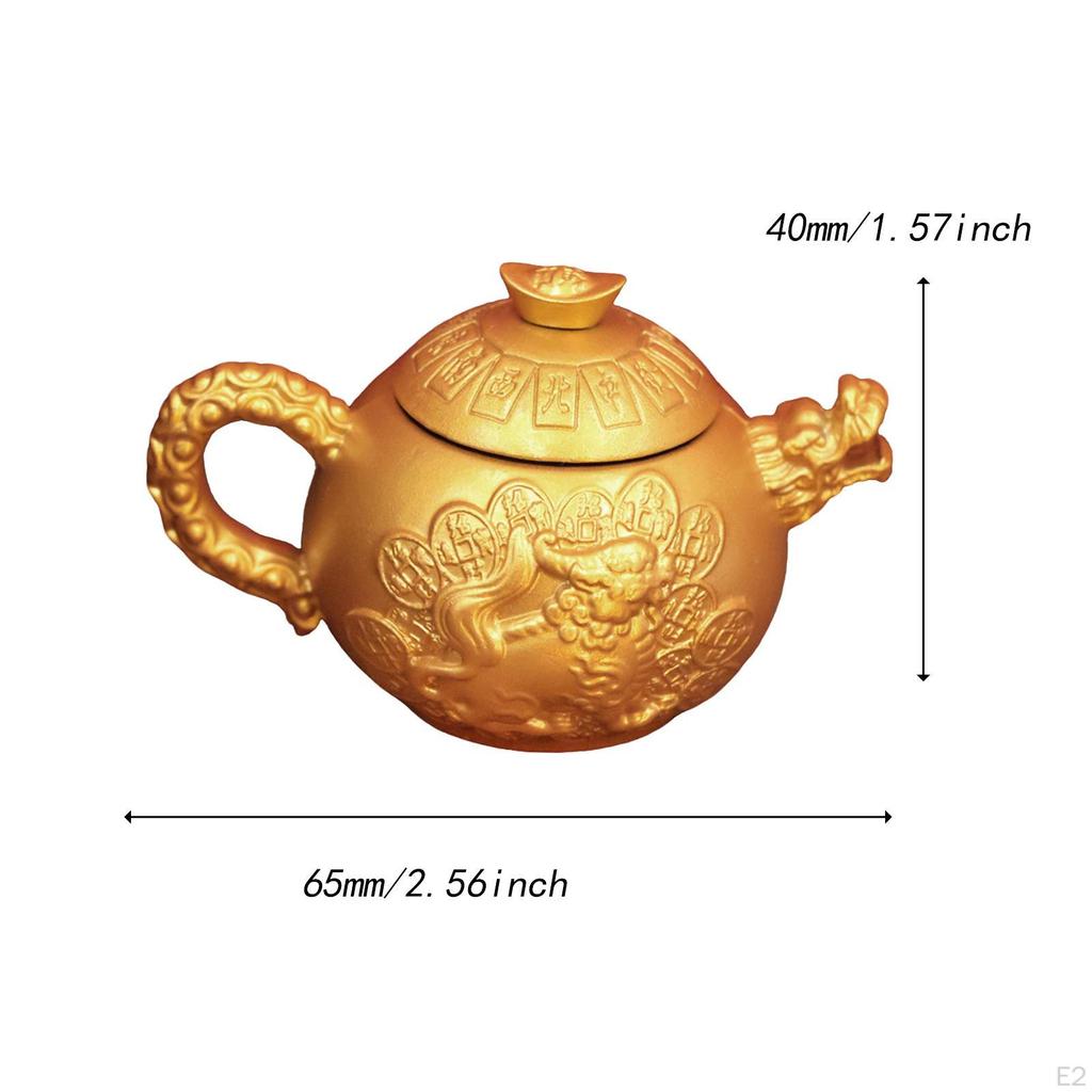 Alloy Figurine Teapot Statue Collection Gift Decoration Traditional Ornament for Hallway