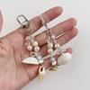 Ocean Style Pearl Bow Shell Conches Charm Beaded Mobile Phone Chains  Keychain Pendants Girly Bag Hanging Ornaments Gifts