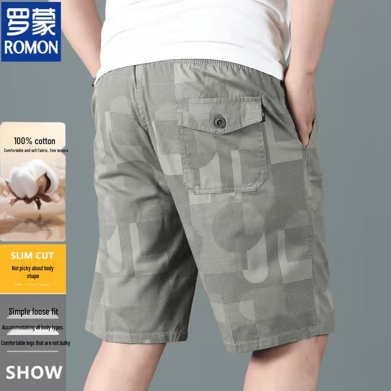 ROMON Men's Cotton Casual Shorts