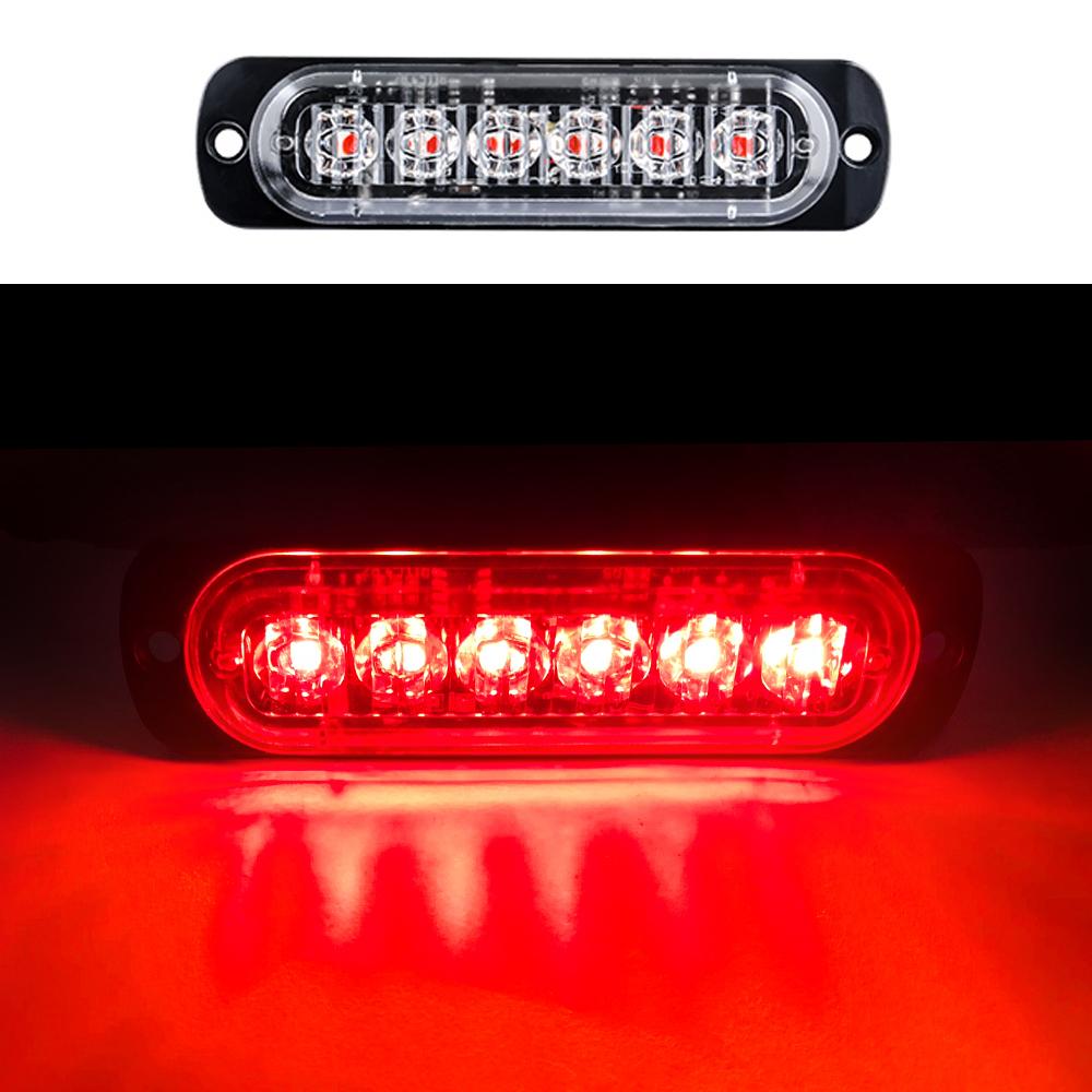 4pcs 6LED Truck Light Warning Lights Car Grille Beacon Bar LED Trailer Light Emergency Signal Light Side LED Indicator LightTurn Signal 2