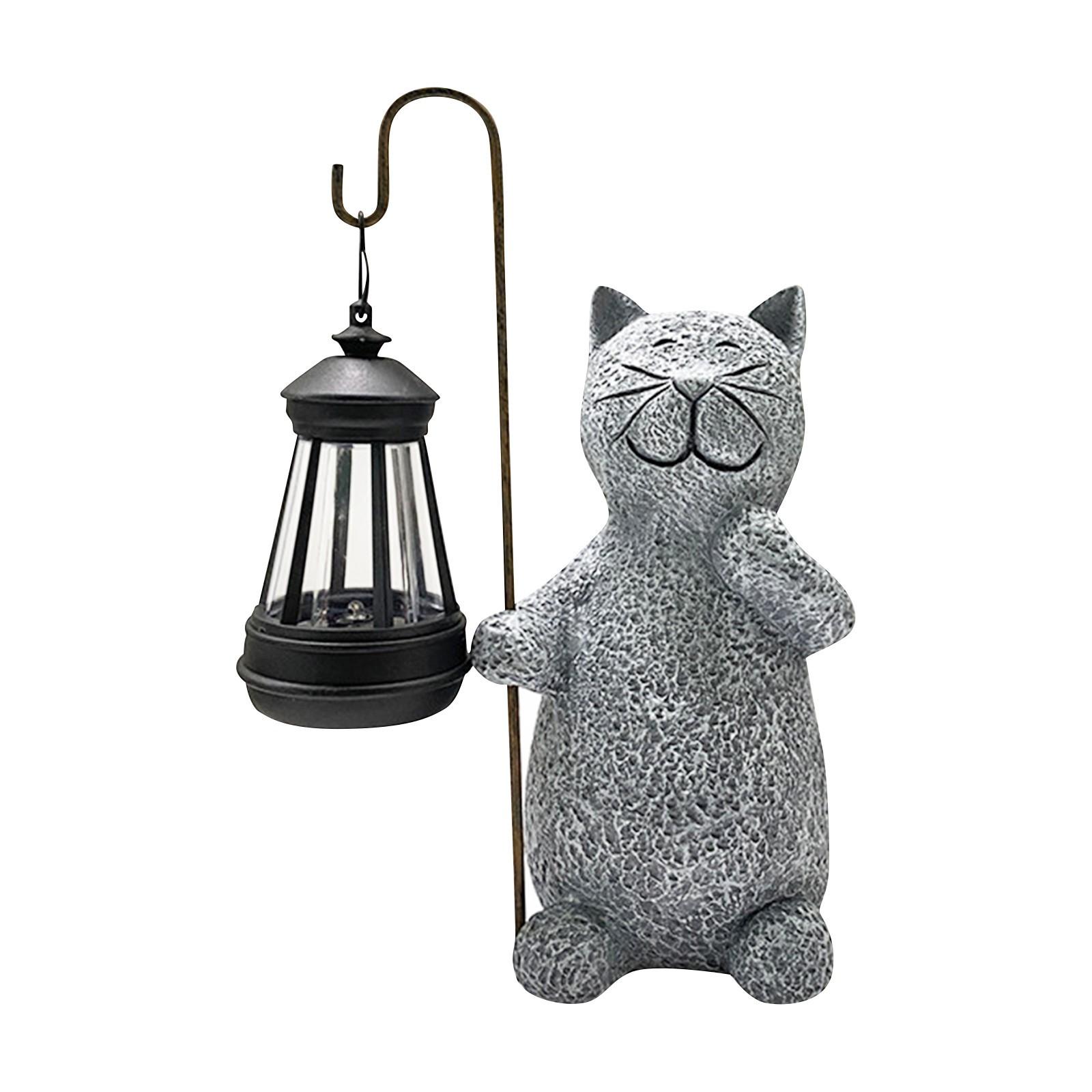 

Солнечный свет кошки, солнечная садовая статуя, фигурка кошки, садовое искусство с солнечной лампой для патио, балкона, двора, сада One Size