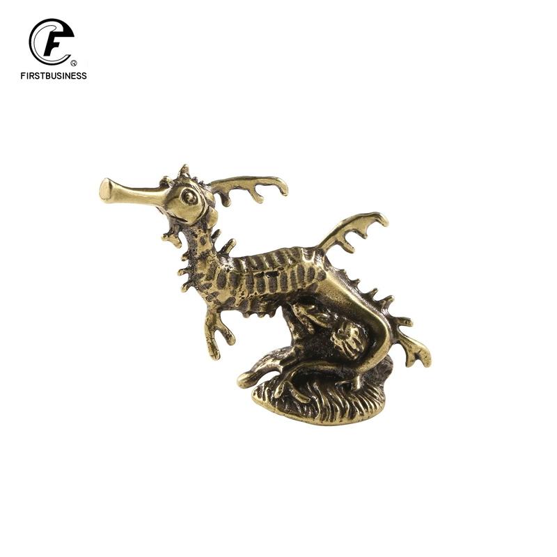 Solid Brass Seahorse Figurine Vintage Sea Animal Small Statue Desktop Ornaments Home Office Decorations Crafts Accessories Gifts