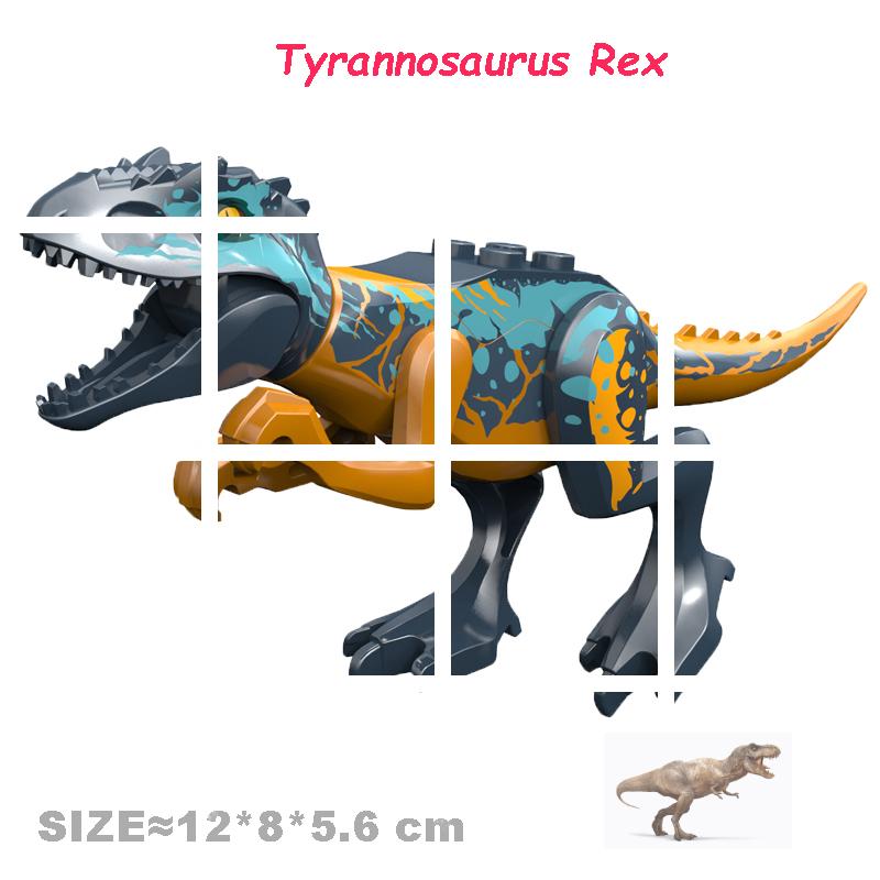 Velociraptor Triceratops Jurassic Dinosaurier Welt Indominus T-Rex Modell Zusammenbauen Pädagogische Bausteine Spielzeug für Kinder Geschenke