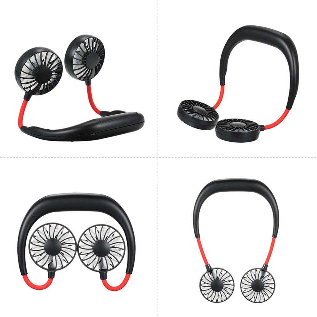 Rechargeable Portable USB Neckband Lazy Neck Hanging Style   Fan