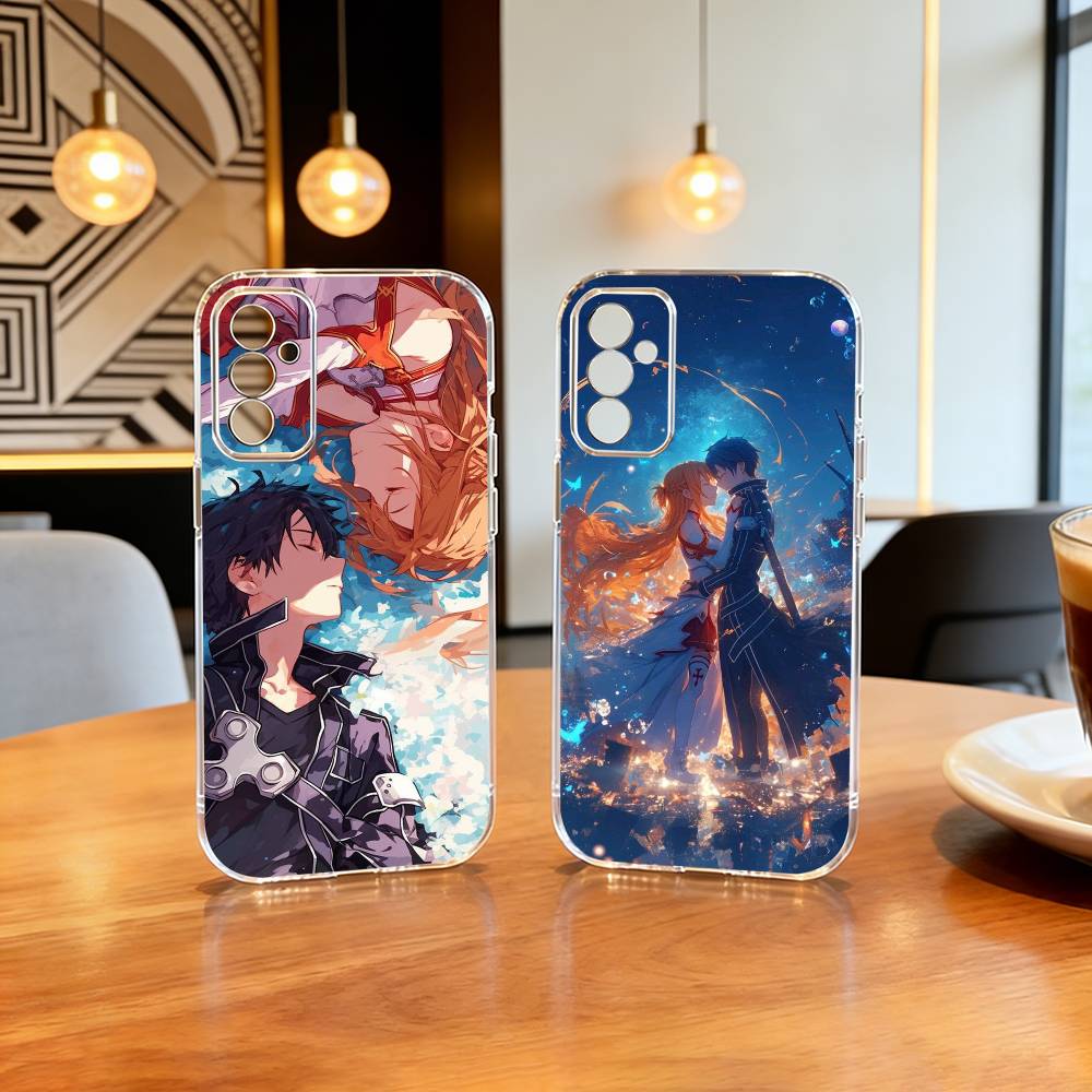Kirito & Asuna Anime Phone Case For SamsungA10,12,20,21S,30,31,40,50,51,52,70,71 Transparent Cover