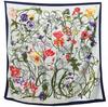 New Arrival Brand Shawl 100% Twill Silk Scarf Hyacinth Floral 130cm Square Scarves Print Kerchief Bandana Woman Headband Hijab