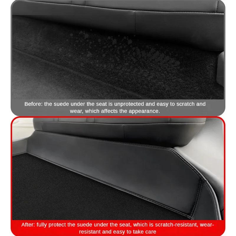 for Tesla Model Y Juniper 2025 Launch Model 3+ Highland 2024 Rear Seat Lower Protective Mat Anti-Dirty Kick Pad Cushion Leather