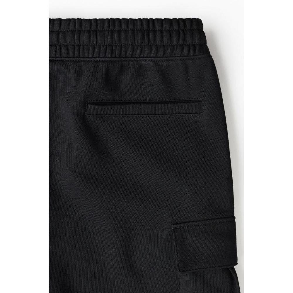 H M Loose Fit Cargo Sweat sHorts Black