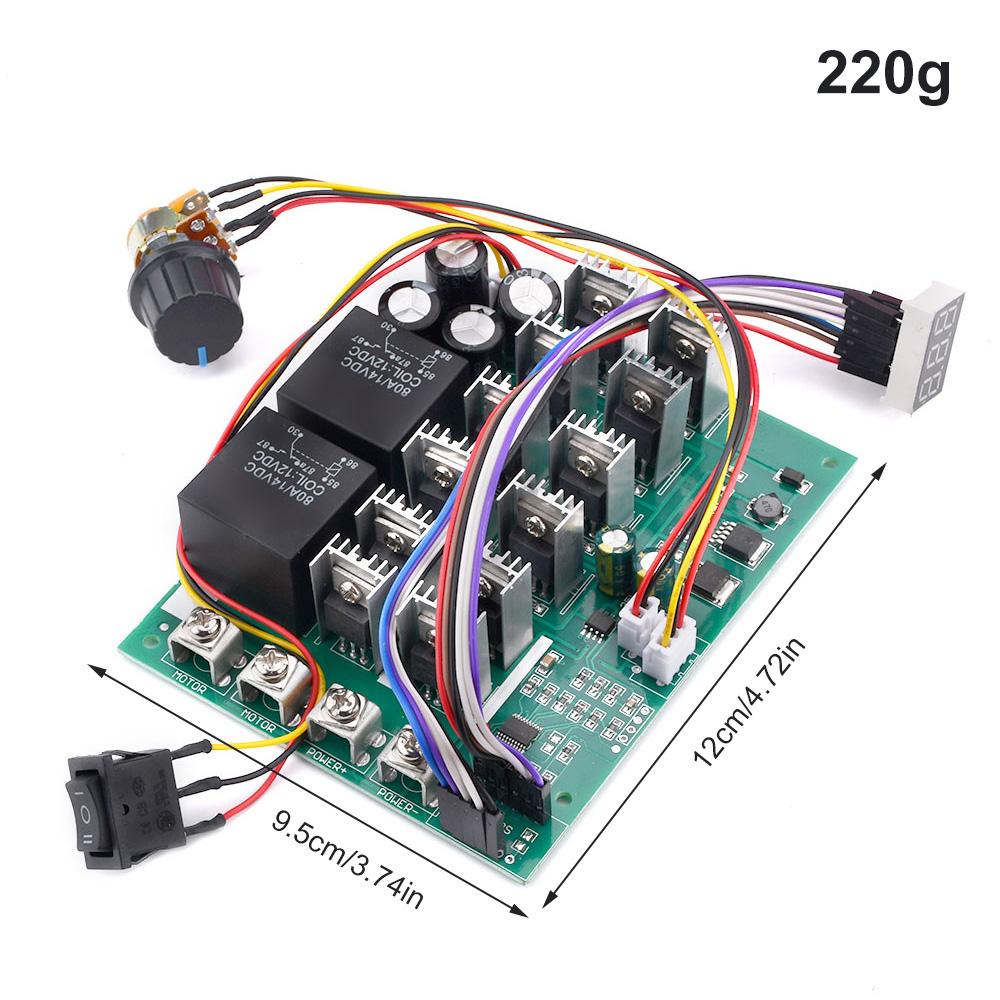 DC10-55V 60A Motor Drehzahlregler Bidirektional Vorwärts und Rückwärts Digitalanzeige Motor Drehzahlregelmodul mit Schalter