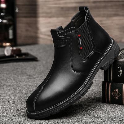 Newest Mens Shoes Vintage Leather Chelsea Boots Men Warm Winter Boots Man Slip On Ankle Boot Male Casual Shoes Male Snow Footwear