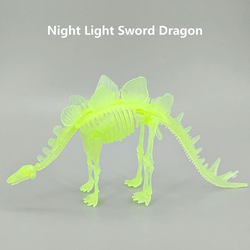 1 Set Kid Toy Diy Assembly Jurassic Dinosaur Fossil Skeleton Mosasaurus Tyrannosaurus Action Figure Collection Creative Model