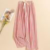 Women's Casual Fashion Sleep Pants Striped Loungewear Pants Wearable As Outerwear High-Waisted Pants
