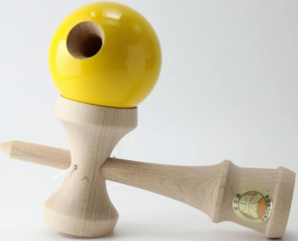 Yamagata Koubou Competition Kendama Kendama Association Solid Color Yellow "Ozora" (Japan Certified)
