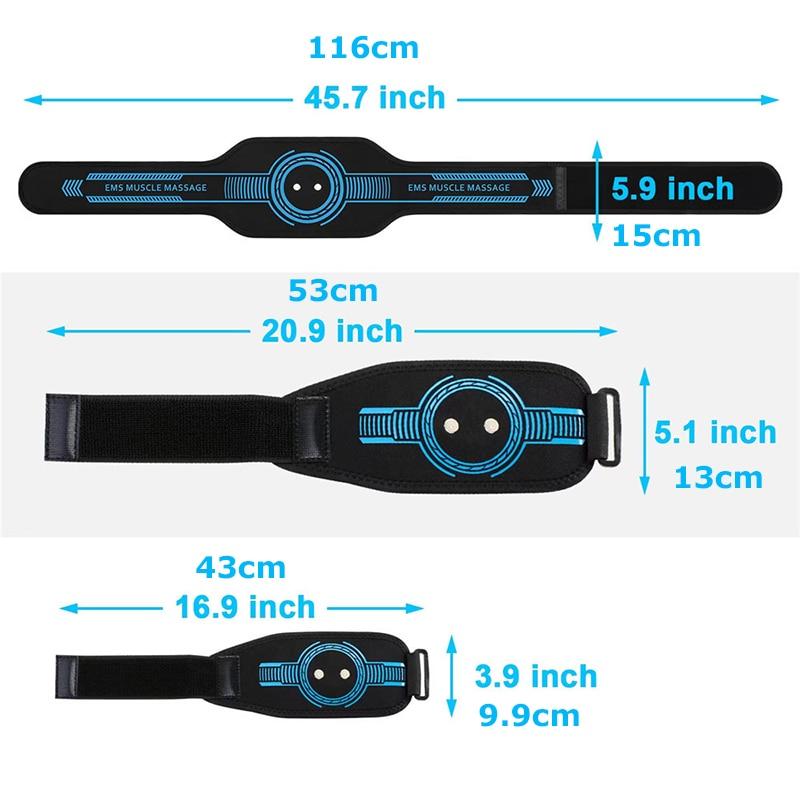 EMS Muscle Stimulator Toner Abdominal Toning Belt Body Slimming Massager Belly Waist Back Arm Leg Fitness Massage USB Recha Practical Use