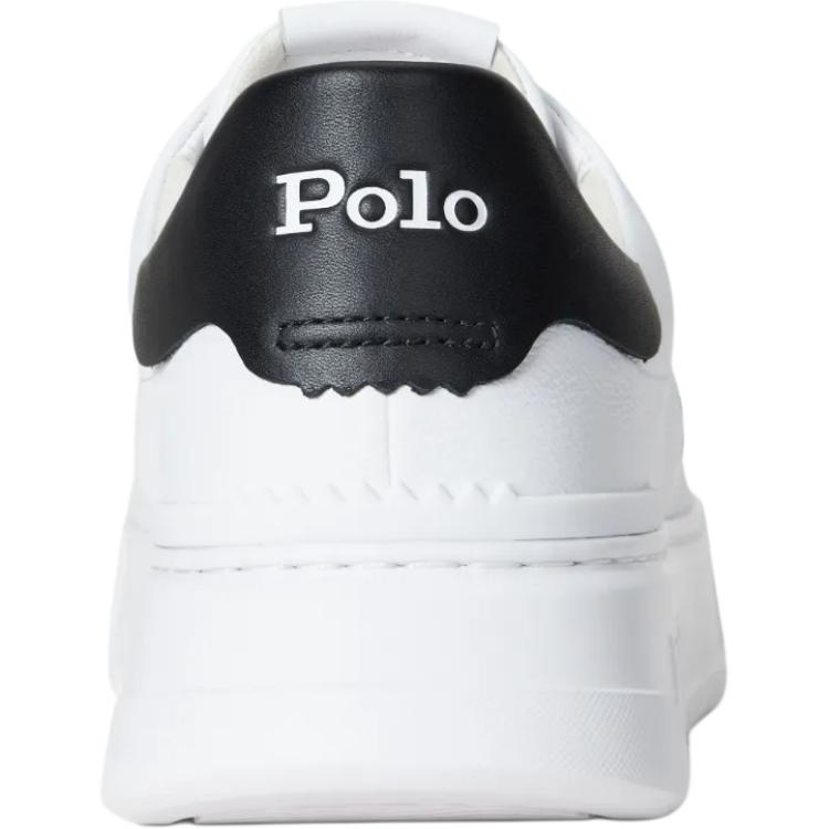 Polo Ralph Lauren Rlite Court Floral Leather Round Toe Lace-Up Low-Top Sneakers Men Sneakers White Black 809974097002