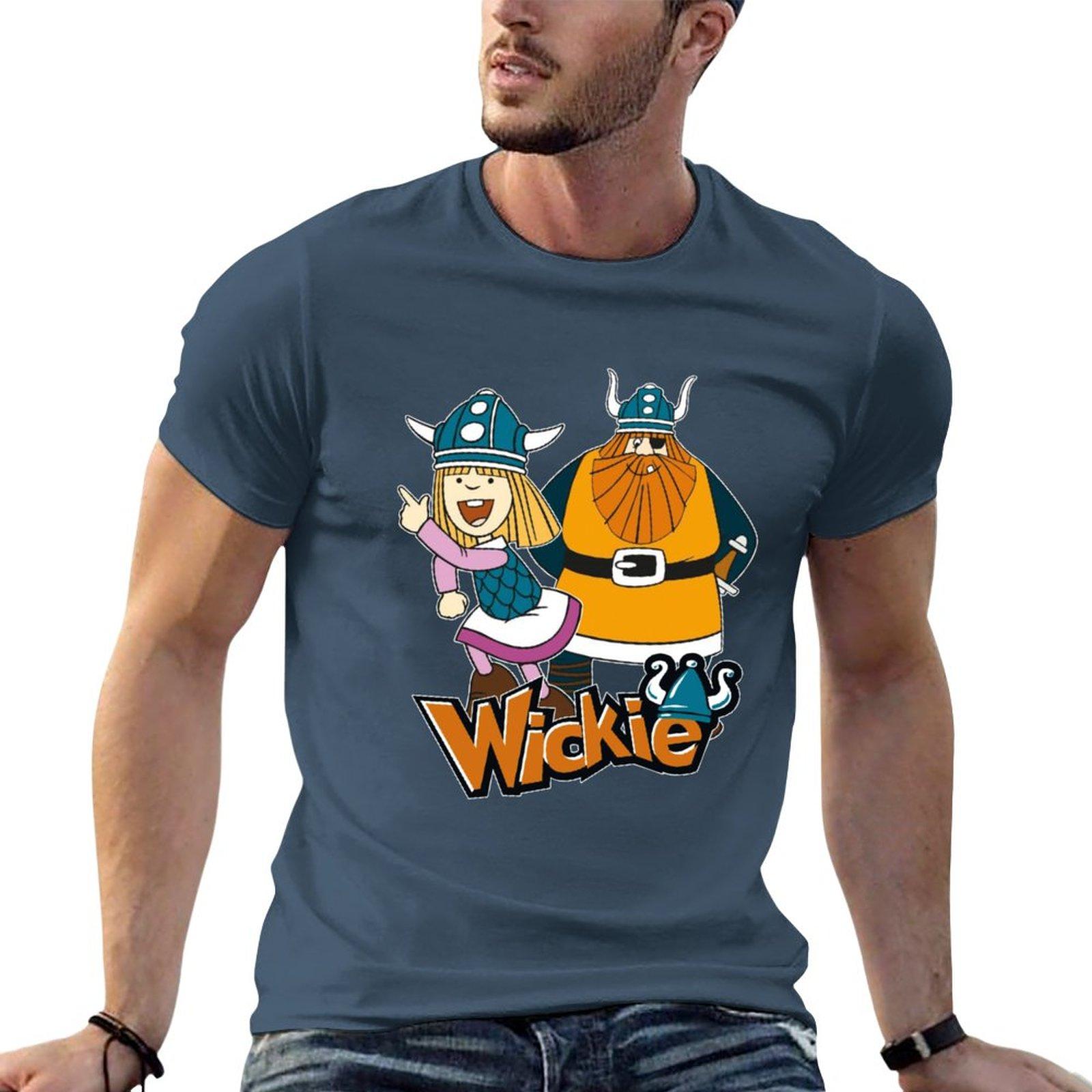 

New Vicky the Viking is a fun series for kids from the 70 s, beautiful retro cartoon characters Vicky and Chief Halvar T-Shirt 3XL