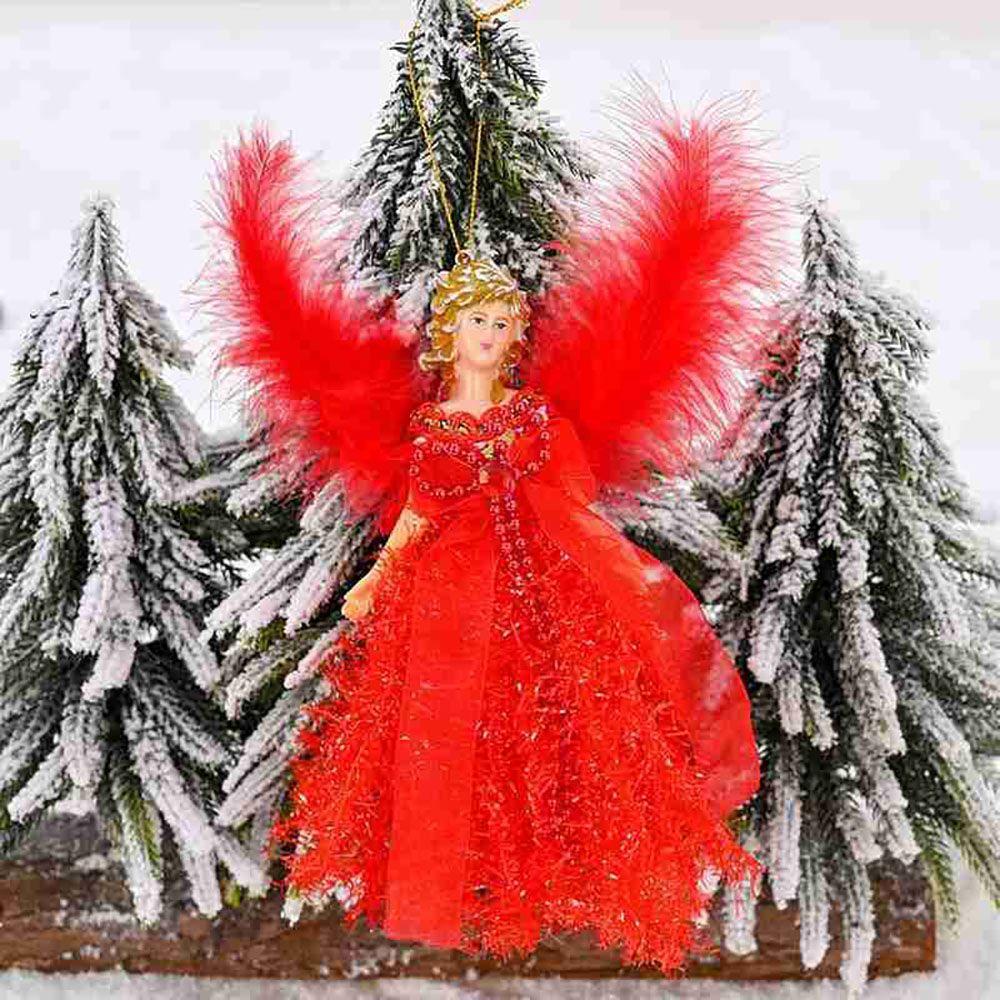 Gifts Attractive Feather Angel Doll Xmas Tree Pendants Home Decorations Christmas Ornament