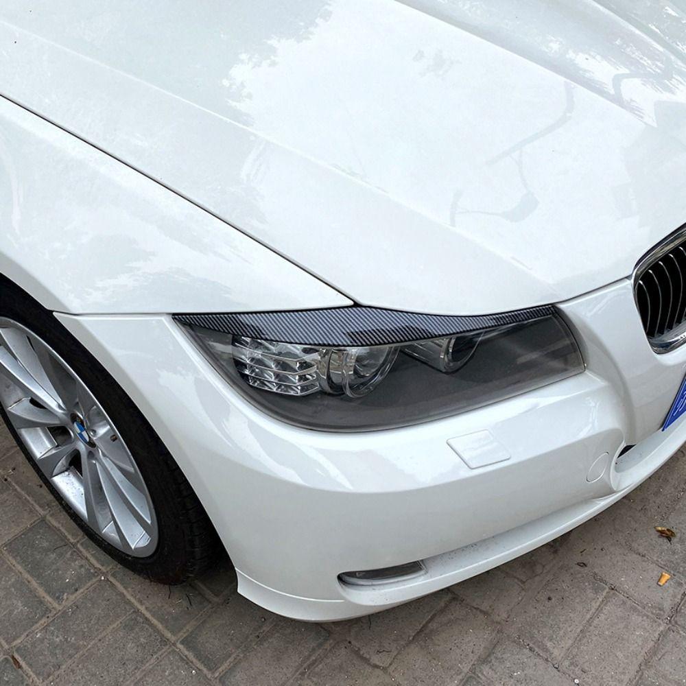 ABS Headlight Eyebrows Gloss Black Headlamp Hood Stickers for BMW 3 Series E90 E91 2005-2012