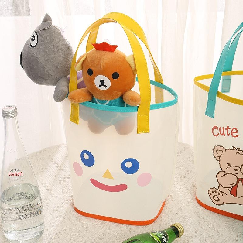 Cartoon PVC Beach Bag Transparent Swimming Fitness Bag Portable Shopping Bag Children's Toy Storage Bag