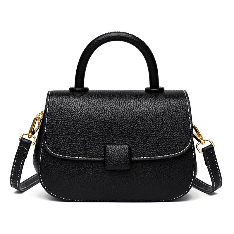 

Retro solid color simple bag women s new messenger bag large capacity portable shoulder bag чёрный