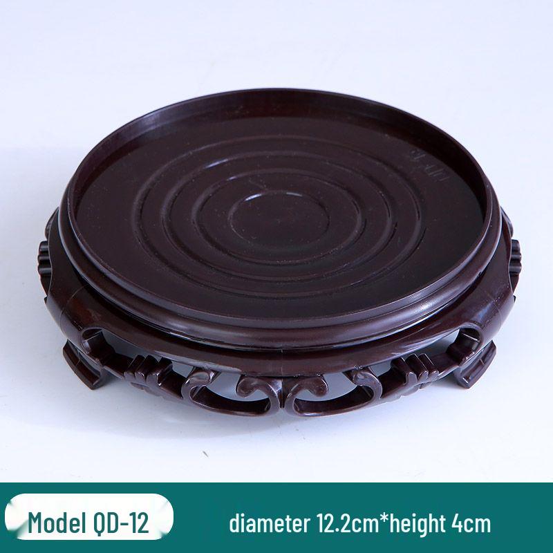 Verdicktes rundes Vasen-Tablett für Blumentöpfe & Aquarien mit einzigartigen Steinen