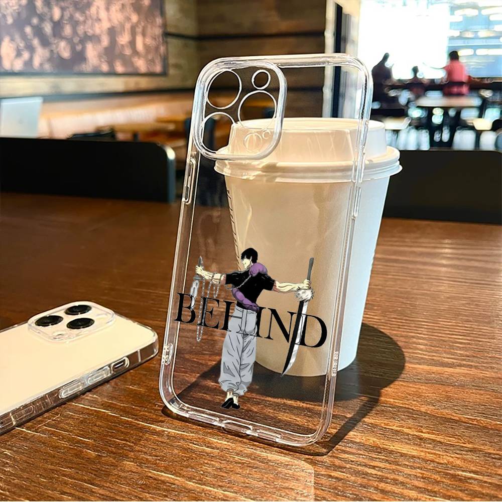 J-Jujutsu K-Kaisen T-Toji F-Fushiguro Phone Case For iPhone17,16,15,14,13,12,11 Plus,Pro Max Soft Transparent Cover