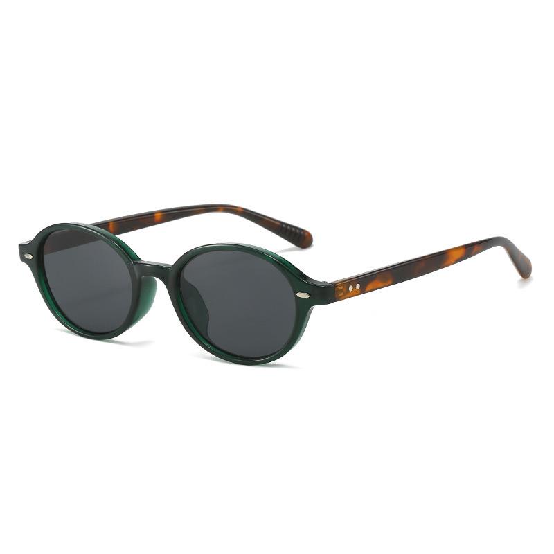 Koreanische Retro-Sonnenbrille mit ovalem Rahmen und Leopardenmuster - Formt kleine Gesichter, Modischer High-End-Streetstyle für Damen
