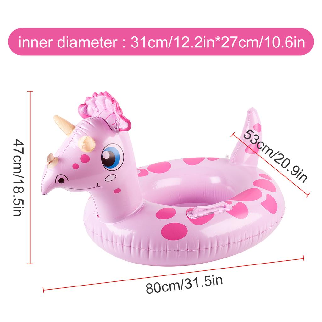 1PC Inflatable Animal Pool Float Dinosaur Unicorn Swim Ring with Handle Summer Water Toy Swimming Pool Accessories