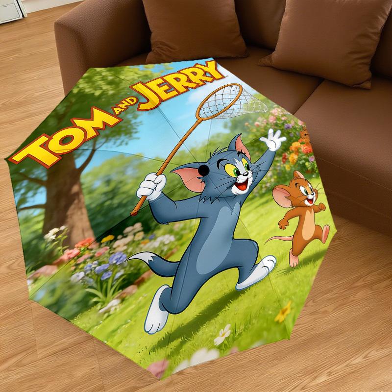 1PC Warner Tom and Jerry Automatic Open/Close Umbrella with Windproof, 106-Rib Sturdy Canopy, Durable Ribs1323A