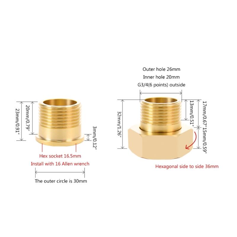 סט חיבור משאבה יעיל מתאם משאבה מאובטח אביזרי משאבה איכותיים חיבור הברגה מפליז 3/4"/1/2" עם אטם