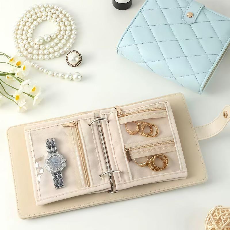 Portable Jewelry Storage Bag - Gold Hand Ornaments Travel Storage Booklet - Anti-oxidation Earrings, Necklaces, Rings Storage Box
