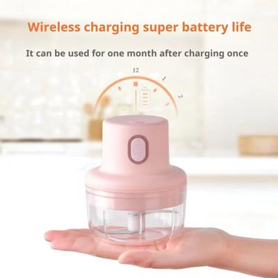 Electric Garlic Masher Mini Wireless Food Chopper USB Rechargeable Vegetable Cutter Portable Food Processor for Chili Spice Meat Nuts Kitchen Tool