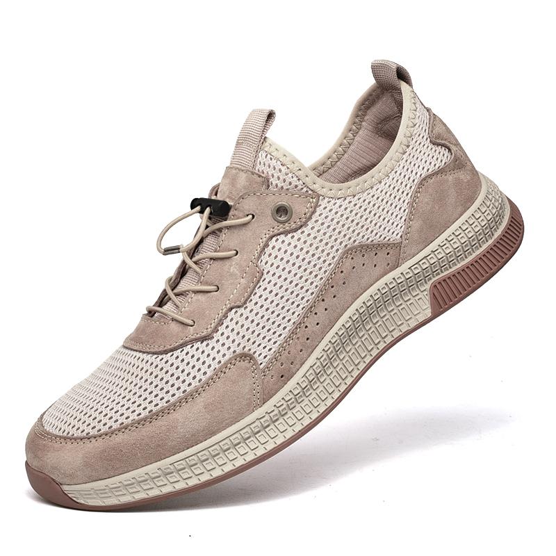 

Fashion Summer Men Casual Leather Slip On Sneakers Fashion Lightweight Breathable Thick Bottom Walking Footwear for Travel Outdoor Shoes 44