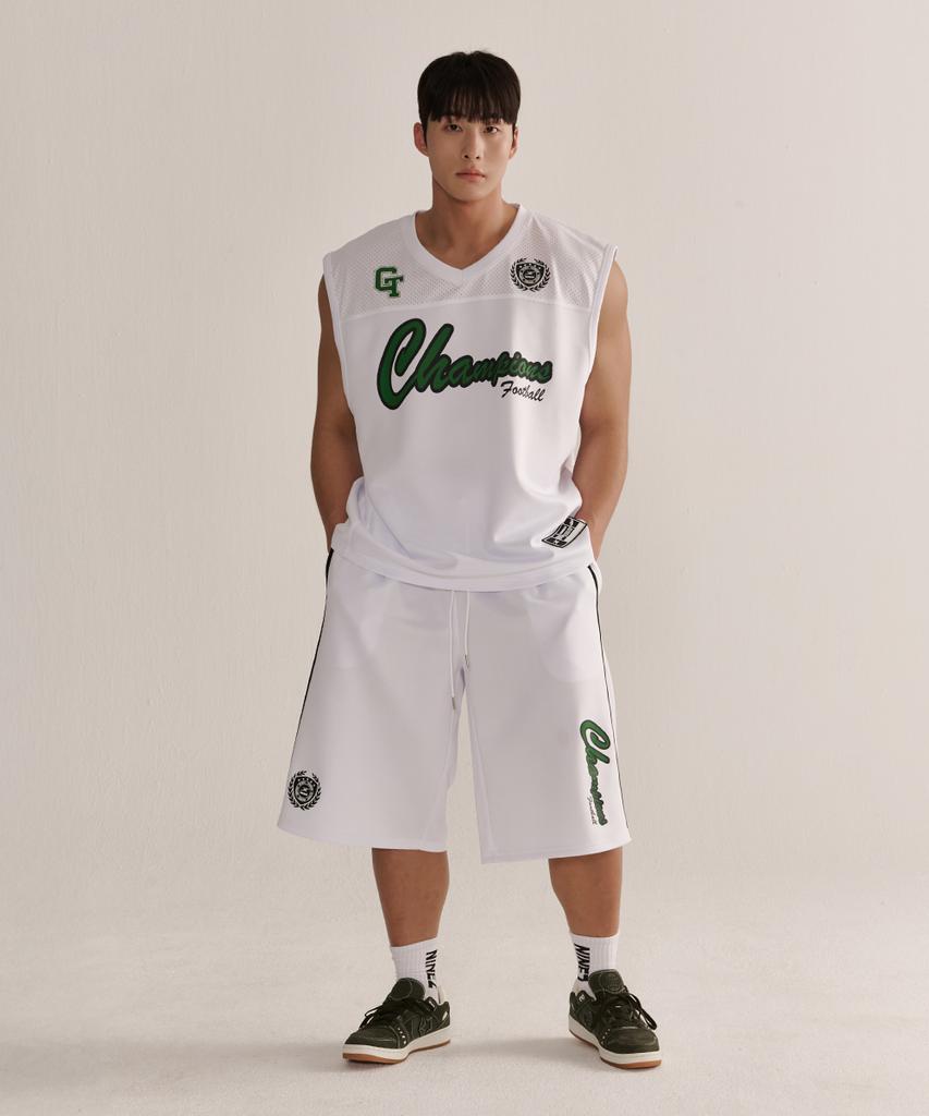 NINEZ Gt Football Bermuda Shorts (White) 25Spt07
