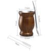 Stainless steel mate tea cup and set with straw cleaning brush for easy cleaning. Perfect for any room or office. (Wood grain)