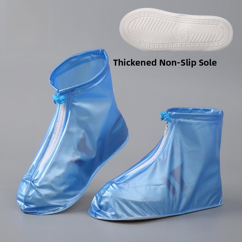 Waterproof Thi High-Tube Rain Boot Covers Anti-Slip Outdoor Men's Women's Large Size Foot Covers Rain Boots for Rainy Days
