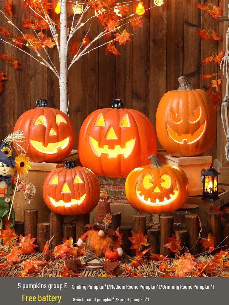 Luminous Halloween Pumpkin Lantern Decoration - Large Outdoor Display for Shopping Malls and Events