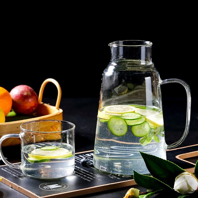 Transparent glass cold kettle with cup cold kettle cup lid integrated with high borosilicate anti-scalding and heat insulation tea cold kettle