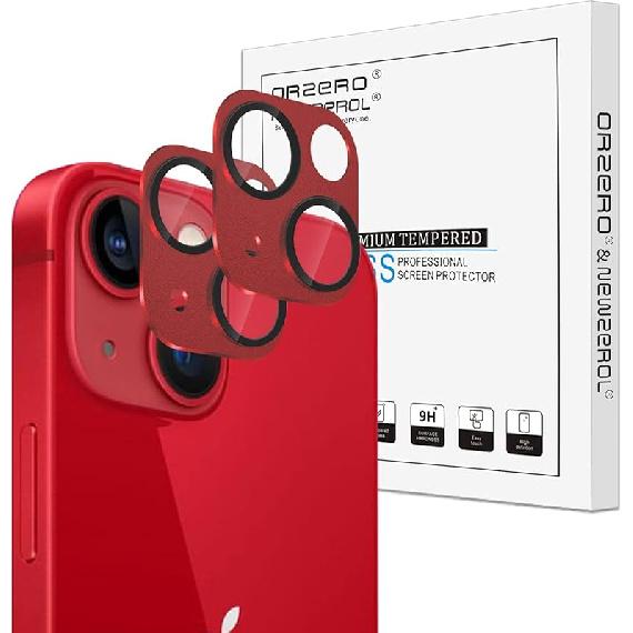 (2 Pack) Orzero Camera Lens Protector Compatible for iPhone 13/ iPhone 13 Mini, Protector de Cámera Premium Metal Glass Strong Adhesion HD