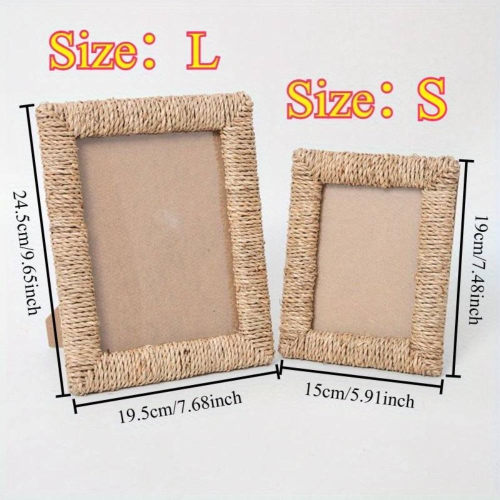 Handmade Woven Photo Frame Rustic Tabletop Photo Frame Picture Frame Ornaments  Birthday Parties