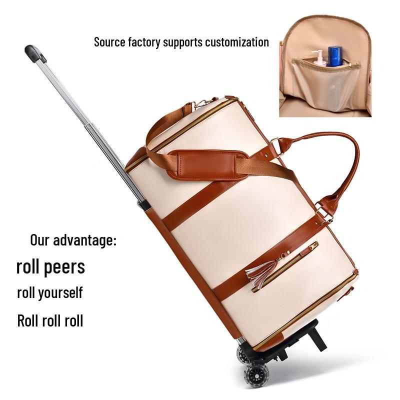Multifunctional Travel Handbag: Large Folding Overnight & Trolley Suit Bag for Women