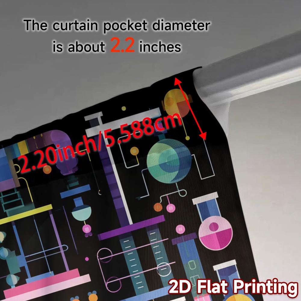 2pcs, 2D FLAT PRINTING Curtains (Without Rod) Lab Symphony Popular Curtains&Window Treatment Machine Washable Fabric Curtains