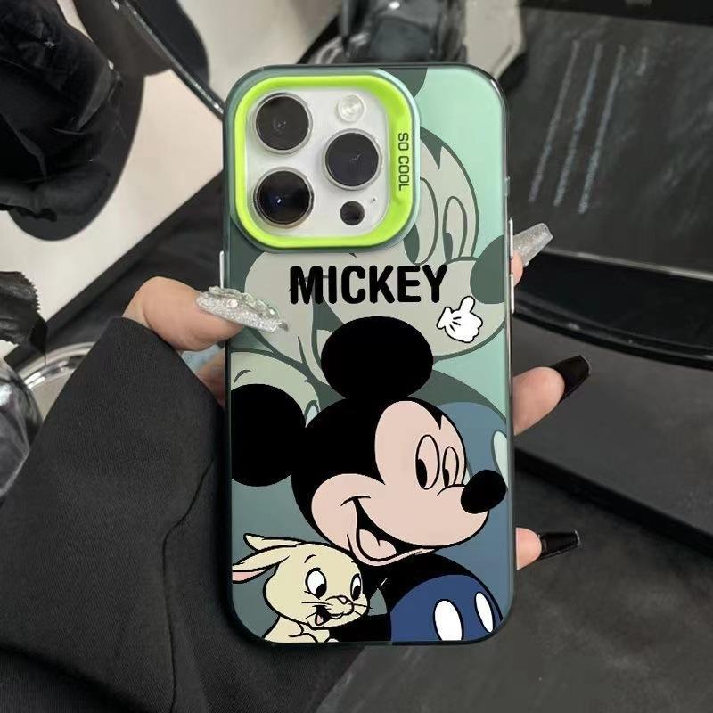 New Cartoon Mickey Mouse iPhone 16 Pro Max Phone Case, iPhone 15/14 Color Silver Premium Protective Case