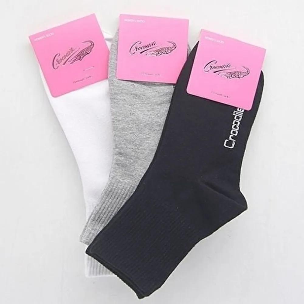 Mid-calf Crocodile Women s Mid-calf Socks 3-Pair Pack Plain Daily Socks Knee Socks 3 pairs of gray