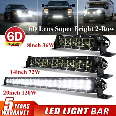 6D LED Light Bar Dual Row Spot Flood Fog Lamp 4x4 Led Bar Offroad Roof Light for Car Truck SUV ATV 12V 24V Work Lamp