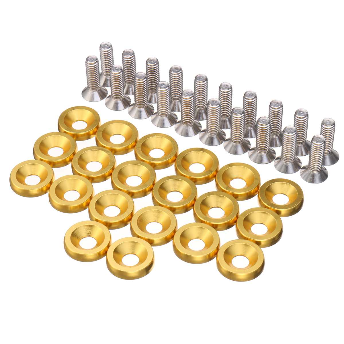 

20 шт. M6x15 мм CNC алюминиевый автомобильный стайлинг универсальные наклейки на бампер пароль для комплекта для наряда на болты с шайбами на крыльях моторного отсека золотой