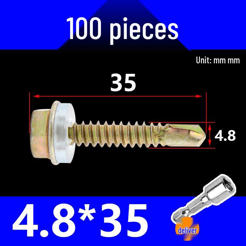 KI9S Stainless Steel Self-Drilling Hex Screw for Tile & Iron, M4