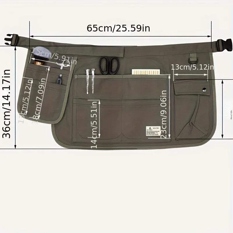 Multi-Pocket Canvas Tool Apron for Hand tool Gardening, Industrial Work, and Hairdressing