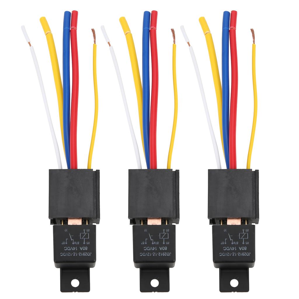3pcs DC12V 80A LED Flasher Relay Waterproof Shockproof 5?Pin Car Turn Signal Light Relay
